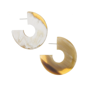 Pendientes de cuerno de búfalo natural, joyería para fiestas, pendientes de gancho de alta calidad, forma redonda a un precio asequible - Product Image 1