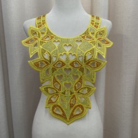 Nouvelle Collection : Accessoire de Mode de Haute Qualité, Grand Col Floral en Tissu Brodé Creux avec Strass Thermocollants