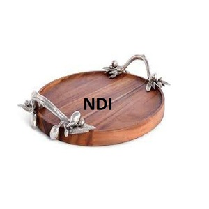 ถาดไม้กลมสำหรับเก็บอาหารเช้าโรงแรมและภัตตาคารถาดเสิร์ฟเค้กเป็นมิตรกับสิ่งแวดล้อม - Product Image 3