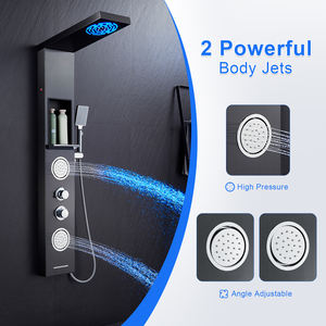 ZEPENG Panneau <span class=keywords><strong>de</strong></span> <span class=keywords><strong>douche</strong></span> en acier inoxydable au design moderne Système <span class=keywords><strong>de</strong></span> tour <span class=keywords><strong>de</strong></span> <span class=keywords><strong>douche</strong></span> LED murale avec étagère <span class=keywords><strong>Colonne</strong></span> <span class=keywords><strong>de</strong></span> <span class=keywords><strong>douche</strong></span> <span class=keywords><strong>de</strong></span> bain à 5 fonctions - Product Image 4