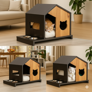 Refugio de madera para mascotas FC23 Premium para interiores con panel de techo decorativo de estructura fija duradera y marca OEM de Vietnam - Product Image 2