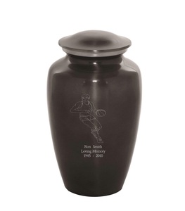 Urnes de crémation gravées sur mesure en métal de basket-ball pour les cendres humaines Urne funéraire adulte Fabriquée à la main gravée taille personnalisée abordable - Product Image 6