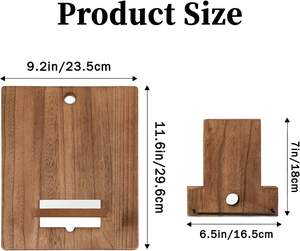 Soporte de madera para libros de cocina, soporte para recetas: soporte para libros de cocina de granja para mostrador de cocina, soporte ajustable rústico - Product Image 6