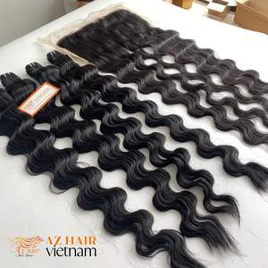 Cabello Vietnamita Virgen de Primera Calidad, Estilo Ondulado Profundo, Color Natural, Pelucas con Frente de Encaje, Precio de Fábrica - Product Image 2