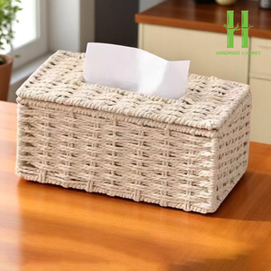 Wholesale High Quality Natural <b>Rattan</b> <b>Tissue</b> <b>Box</b> <b>Cover</b> with Lock Decorative Bathroom Holder Made in Vietnam Custom Logo - Product Image 6