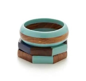 Style vintage classique résine et bois 3 pièces ensemble de mariage à la mode numéro forme mode bracelets bas prix cadeau - Product Image 1