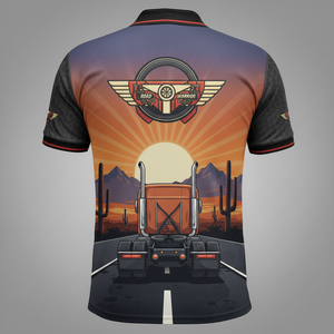 Camionneur pour hommes pour chemise | Vêtements de travail de conducteur de camion semi | Uniforme d'impression personnalisée | Coton Polyester | Logo de couleurs personnalisées | USA Road - Product Image 2