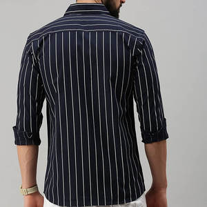 เสื้อเชิ้ตเดรสลำลองผู้ชายแขนยาวทรงใหม่ปี 2024 ผ้าฝ้ายใยไผ่ระบายอากาศดี คอปกพับได้ บริการ OEM - Product Image 3