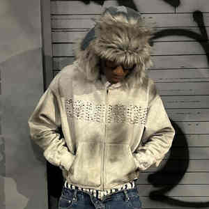 เสื้อแจ็กเก็ตมีฮู้ดแบบรูดซิปสำหรับผู้ชายเสื้อแจ็คเก็ตมีฮู้ดแบบซิปมีฮู้ดสำหรับผู้ชายปรับแต่ง500Gsm 400Gsm ได้ - Product Image 1