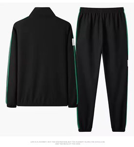 2025 coton fermeture éclair sans capuche survêtement vêtements de sport survêtements noir 2 pièces survêtement unisexe survêtements logo personnalisé survêtement ensemble - Product Image 6