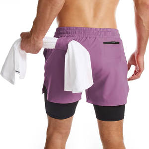 Short actif 2 en 1 pour hommes avec doublure de compression offrant un soutien pendant les entraînements intenses - Product Image 4