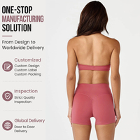 Soutien-gorge de sport halter à ourlet profilé, décolleté plongeant, rembourré, dos nu, vente en gros
