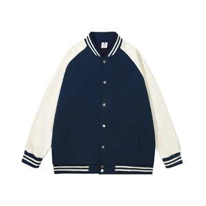 Chaqueta universitaria a rayas de béisbol de alta calidad para hombre con cuello levantado y botones delanteros de manga larga - Product Image 5