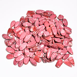 Par de thulita Rosa semipreciosa superventas, cabujón de piedras preciosas sueltas, cabujón de piedras preciosas sueltas lisas naturales a granel - Product Image 1