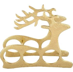 ชั้นวางไวน์รูปกวางโลหะสีทองออกแบบมาสำหรับวางขวดไวน์มาตรฐานสามขวด - Product Image 4