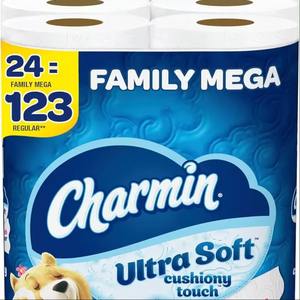 Charmin-Ultra Soft <b>Jumbo</b> <b>Roll</b> <b>Toilet</b> Paper 24 Family Mega <b>Rolls</b> and 123 Regular <b>Rolls</b> - Product Image 3