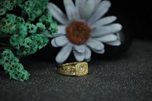 Moissanite Round Brilliant Cut <b>Vintage</b> Engagement <b>Ring</b> 925 Sterling Silver Yellow <b>Gold</b> Plated Wedding <b>Ring</b> by Phoenix Enterprise - Product Image 3