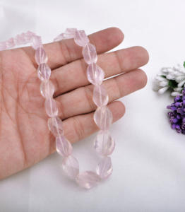 Cuentas de Cuarzo Rosa Natural con Forma de Espiral para la Elaboración de Joyería Fina - Product Image 4