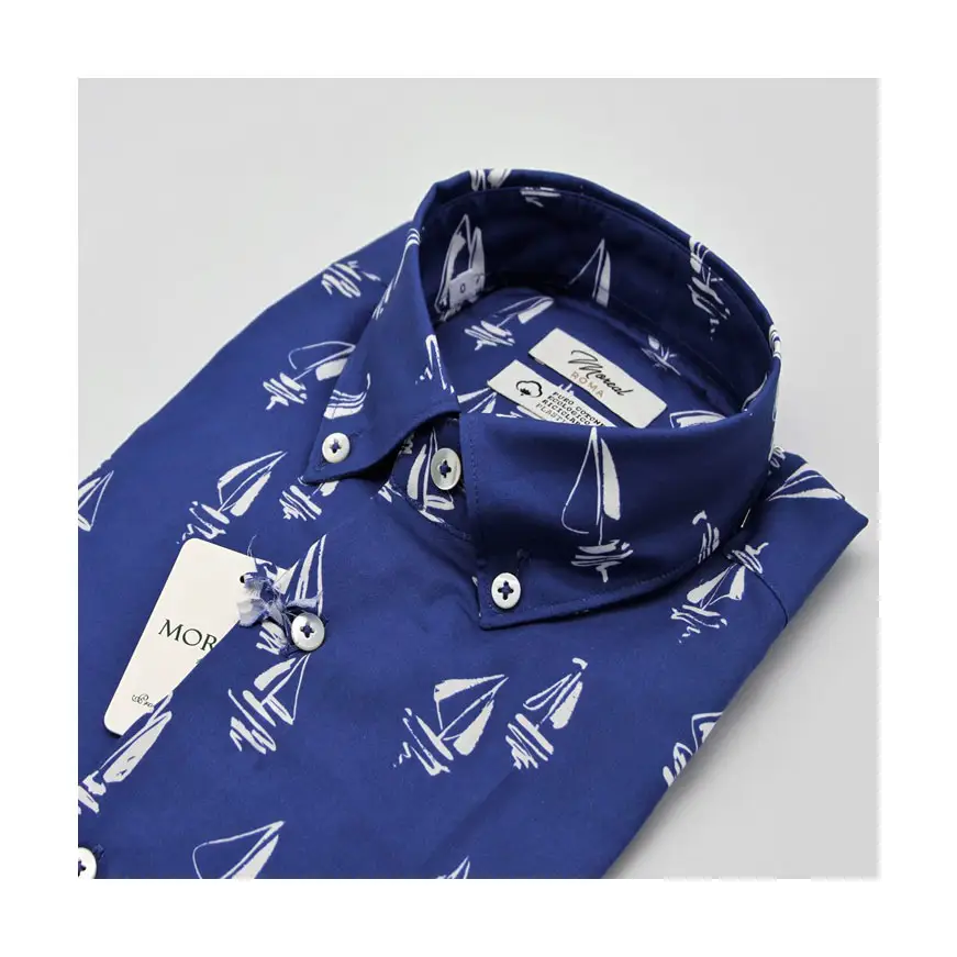 High quality italian fancy Shirts Made in Italy Camisa casual sport light blu sky vacation shirt Handcraftedshirts since 1954