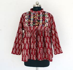 Vestido Banjara Vintage Bordado a Mano, Vestido Indio con Estampado de Bloques - Product Image 1