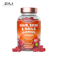 Gummies de beauté 3-en-1 à marque privée avec biotine, collagène et kératine pour cheveux, peau et ongles - Supplément végétalien, sans OGM et sans gluten