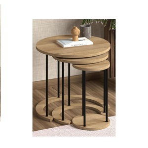 Muebles de sala de estar para el hogar, sofá decorativo, base de acero inoxidable dorado lateral y mesa de centro superior de vidrio de corte redondo - Product Image 6