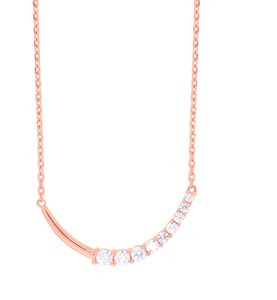 Love's Sparkle 0,50 quilates redondo FG/VS Moissanite collar 14K oro rosa 18 pulgadas al por mayor barato - Product Image 3