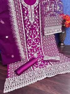 Georgette-vestido paquistaní de calidad superior, traje de trabajo de secuencia bordada, estilo indio, Kameez, Salwar - Product Image 3