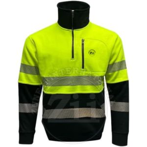 Sudadera con capucha reflectante de seguridad de calidad, Jersey Unisex de algodón y poliéster, sudadera amarilla, negra, reflectante, fluorescente, de seguridad - Product Image 4