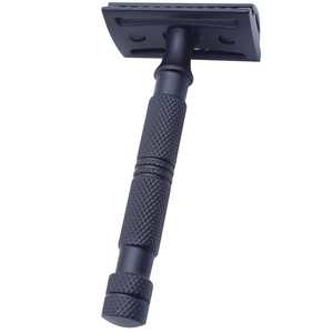 Rasoirs de rasage de gorge en acier inoxydable à revêtement noir mat de haute qualité Rasoirs de sécurité du fabricant direct pour les barbiers - Product Image 1