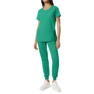 Logotipo personalizado Nuevo tamaño completo Denim Hospital Lab Bata Unisex de manga corta al por mayor - Product Image 1