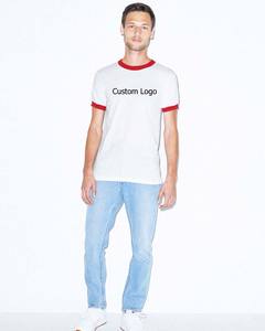 T-shirt en coton peigné Airlume, col et poignets contrastés, ourlet double aiguille, t-shirt en coton peigné - Product Image 3