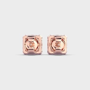 IGI Certified Lab Grown Asscher Cut Diamond Stud <b>Earrings</b> 14K Yellow / White / Rose Gold Square Diamond Solitaire <b>Earrings</b> - Product Image 4