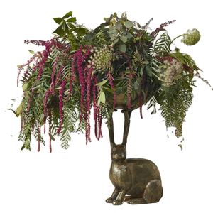 Gold Antique Rabbits <b>Standing</b> Flower Bowl With Customized Logo Accept Decorative High Quality Metal Aluminum Flower Pots Bowl - Product Image 1