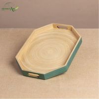 Plateau octogonal moderne en MDF poli, fait main, léger, écologique, durable, imperméable, compatible lave-vaisselle, sans danger pour les aliments