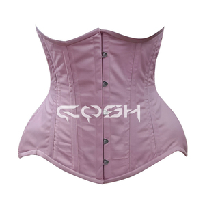 Corset amincissant en coton rose durable, sous-poitrine, avec armatures en acier |   Corset en coton rose durable - Product Image 1
