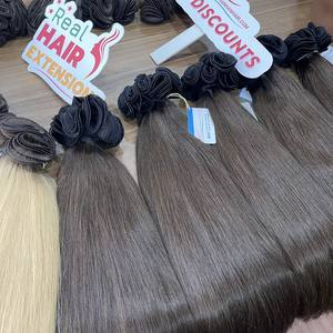 Extensiones de Cabello Virgen Vietnamita al por Mayor, Tejidas a Mano, Doble Trama, Puntas Gruesas, Cabello Ruso, Color Eslavo - Product Image 1
