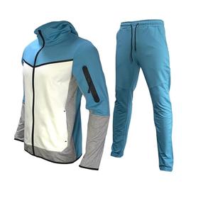 Conjunto Atlético informal personalizado de 2 piezas para hombre, chaqueta de manga larga para correr, pantalones, chándal de invierno en tela polar transpirable - Product Image 4