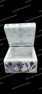 Caja de joyería de mármol de venta de exportación forma rectangular con Hermosa solución de almacenamiento decorativa atemporal con incrustaciones de perlas madre a la venta - Product Image 3