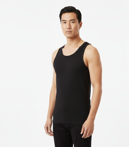 Chaleco de Algodón Negro ApexWear para Hombre, Sin Mangas, Tejido Elástico Suave y Transpirable, Diseñado para un Uso Diario Activo y Cómodo - Product Image 2