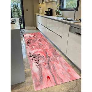 Red Gray Marble <b>Chenille</b> <b>Rug</b>: Contemporary Accent <b>Rug</b>,With Pile Soft <b>Rug</b> - Product Image 5