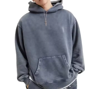 Logotipo impreso personalizado 100% sudaderas con capucha de algodón de manga larga entrenamiento gimnasio hombres pulóver con capucha moda lavado sudaderas con capucha de gran tamaño - Product Image 4