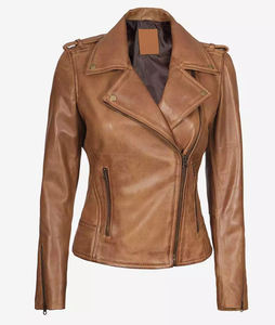 Vestes en cuir de moto de vêtements de sport de conception unique pour les vestes en cuir de moto d'agneau véritable personnalisées pour les femmes - Product Image 1