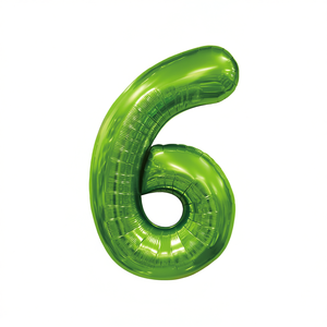 Party Love Balloon Numero <b>Verde</b> N6 100 Cm 12 Pcs <b>Bag</b> - Product Image 2