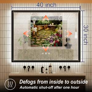 Modern Minimalist LED Rectangle <b>Bathroom</b> <b>Mirror</b> with Border <b>Lighting</b> 1-Year Warranty for Hotels - Product Image 5