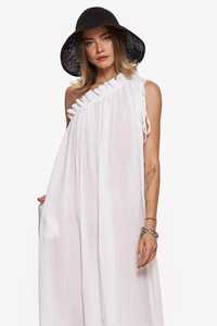 ชุดแมกซี่เดรสยาวเปิดไหล่ข้างเดียวสำหรับผู้หญิงฤดูร้อนเดรสแม็กซี่แขนกุดลายดอกไม้ผ้าฝ้ายลายดอกไม้ - Product Image 2