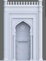 Portique d'entrée de mosquée en marbre naturel de qualité supérieure, motifs islamiques, sculpté à la main, design moderne personnalisable, résistant aux intempéries, intérieur
