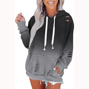 Vente en gros de pulls à capuche surdimensionnés de sport vierges pour femmes pullover design pullover uni anti-boulochage sweats à capuche respirants pour femme - Product Image 5