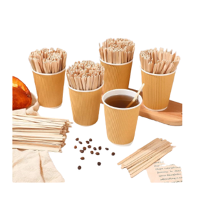100% Premium Biodegradable 190mm Agitadores de madera de abedul Ecológico Desechable Bebida/Vajilla de café para el hogar Restaurantes Servir - Product Image 2