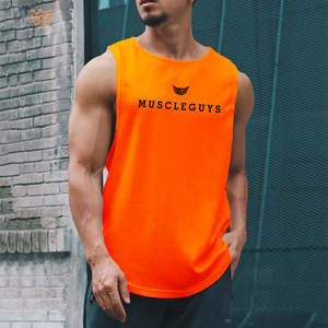 En gros Tricoté Écologique Graphiques Personnalisés Musculation Fitness Muscle Workout Gym Stringer Hommes Débardeurs - Product Image 6